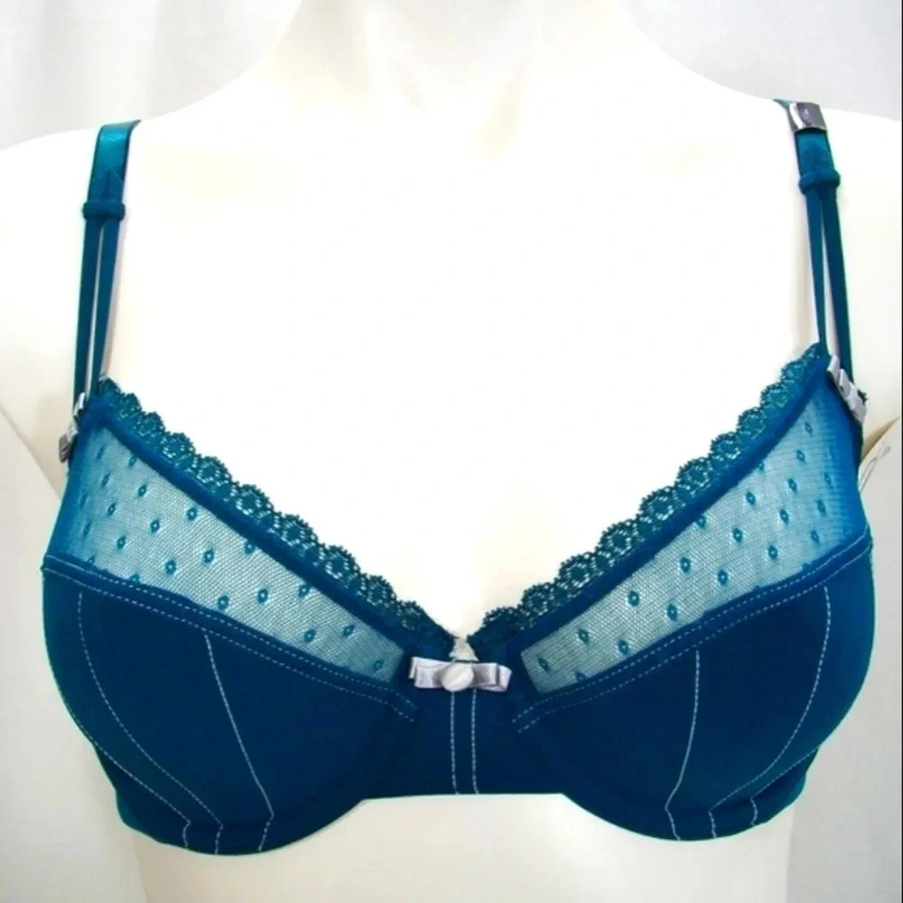 34B Felina 110789 Marielle Full Busted UW Bra Deep Teal NWT